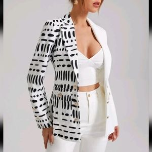 Black & White Split Pattern Blazer